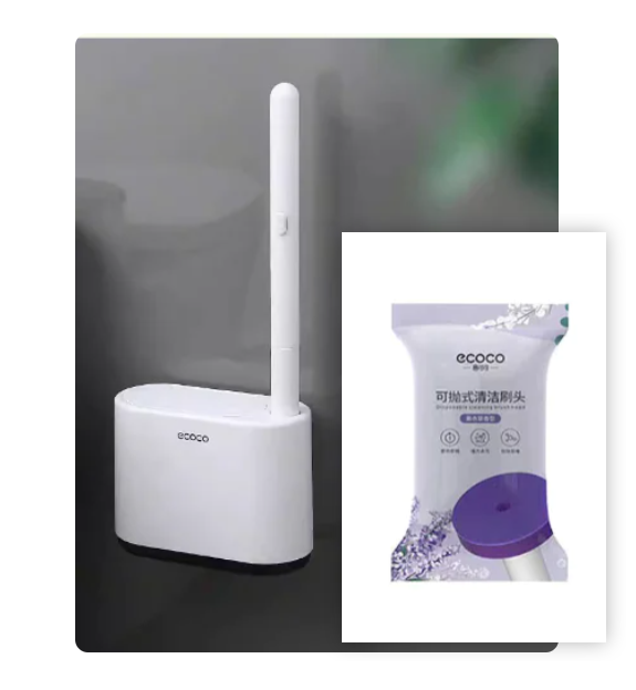 Disposable Toilet Brush with Cleaning Liquid (One Set)