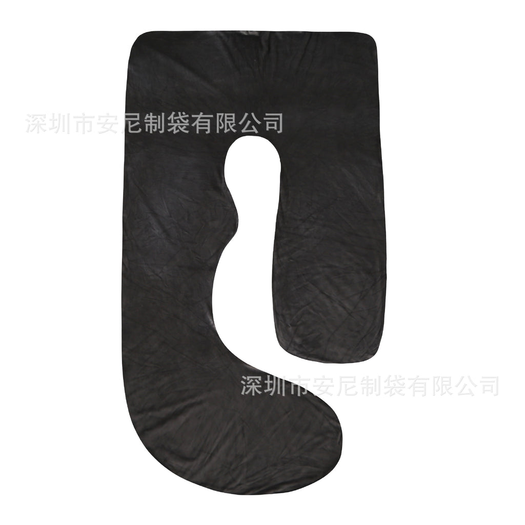J-Shaped Pregnancy Pillow with Crystal Velvet Cover