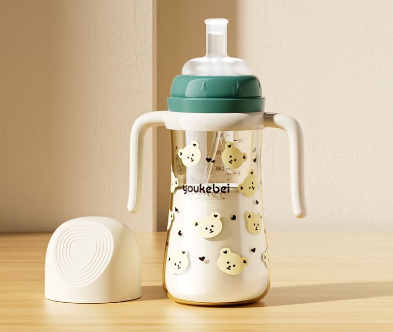 Children's Anti-Spray Learning Drinking Cup with Straw